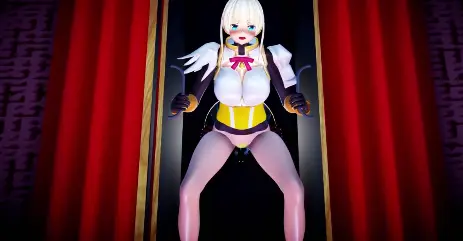 MMD素晴世界！巨乳淫荡女神被猛操内射，娇喘求饶骚穴爆汁喷水