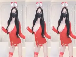 [ID] 韩国主播哈娜圣诞裸舞 极品巨乳美胸VIP房爆操实录