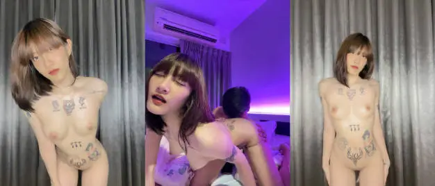 露脸才是王道！极品另类网黄鬼头纹身拽妹【诺伊】私拍视图，被小胡子各种玩肏深喉到干呕