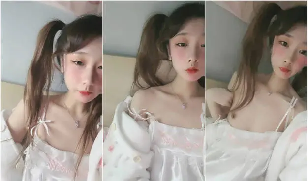 潔白連衣裙超純可愛OO後雙馬尾美少女,有點貧乳,小胸脯還有待進壹步發育