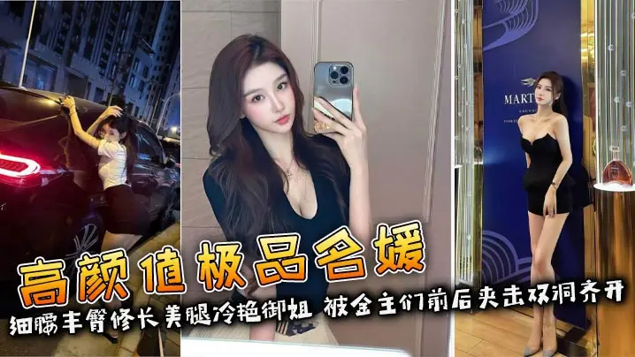 高颜值极品名媛 细腰丰臀修长美腿冷艳御姐 被金主们前后夹击双洞齐开 彻底沦为专属精盆！