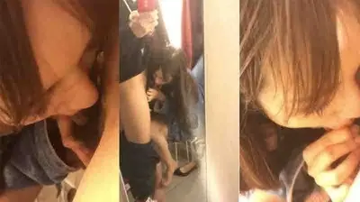 在试衣间给男朋友吃鸡巴.