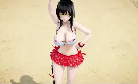 海边巨乳嫩模激情沙滩舞，波涛汹涌极品尤物狂浪扭动！