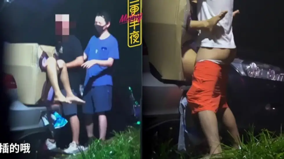 国外大神【三更半夜】系列：满足老公变态要求！娇妻装箱野外露出，邀请路人随意玩弄！