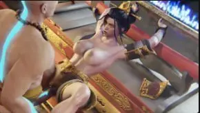 Azula深喉口交伺候Aang，火辣吮吸到射爆！
