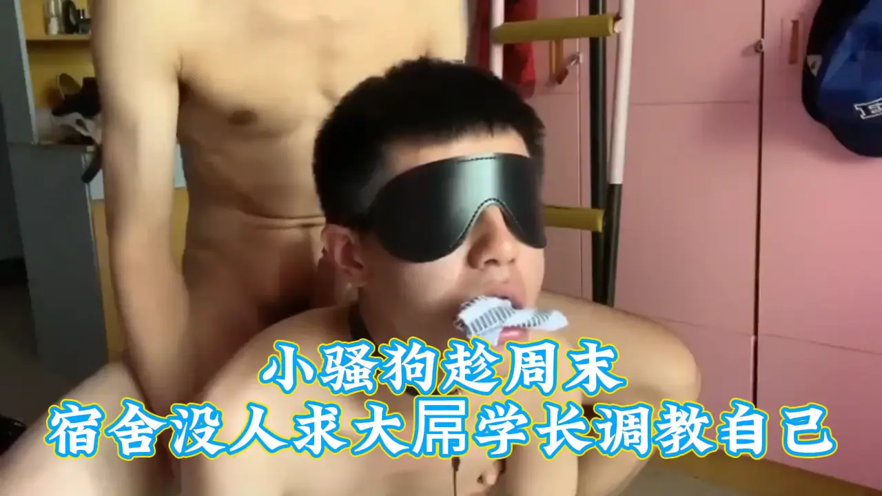 周末宿舍空无一人，小骚货跪求学长巨根调教！