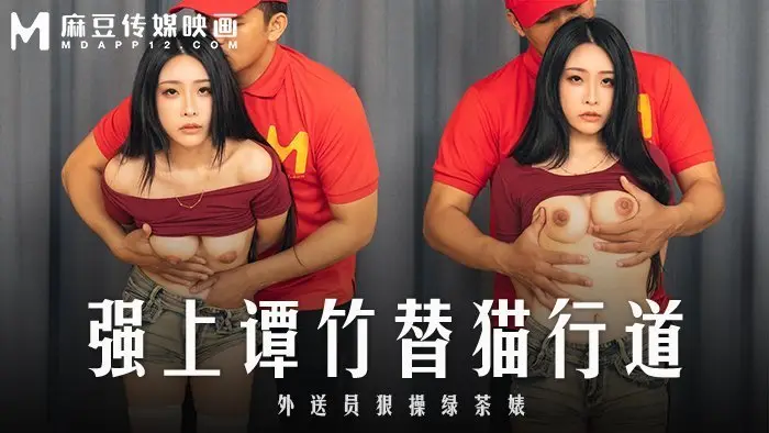 【艾悠】强上谭竹替猫行道_外送员很操绿茶婊