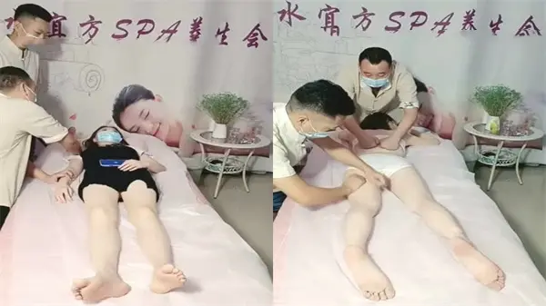 水宜方SPA私密会所：师徒双飞强上女顾客，内射高潮第3集
