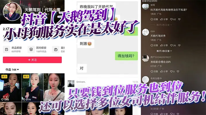 天鹅驾到！小母狗女司机结伴服务，钱到位群P内射任你玩