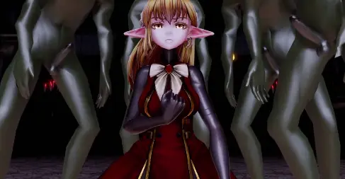 MMD 精灵被巨根怪物粗暴狂干，骚穴榨汁高潮抽搐
