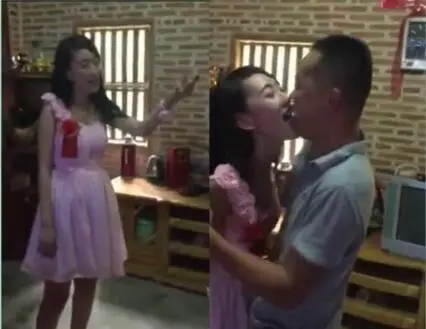 恶俗闹新婚,让新郎的弟弟跟新娘子舌吻,还让当众摸奶,帮亲哥检验是不是真货