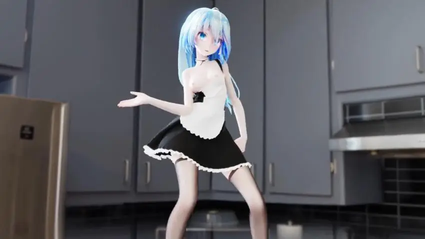 MMD诱惑！黑丝女仆MikuBaam骚气宅舞，极致淫荡被爆操颜射