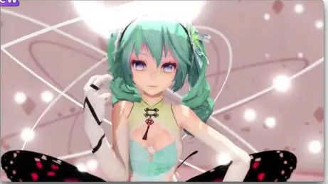 MMD绿发美少女淫荡脱衣舞！昆虫巨屌狂插骚穴多汁爆射中出