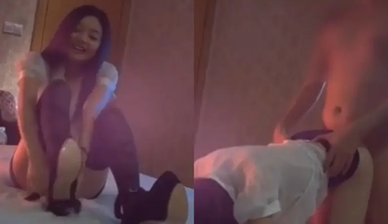 淘宝长髮妹妹超快乐，穴穴终于能被哥哥开发了！