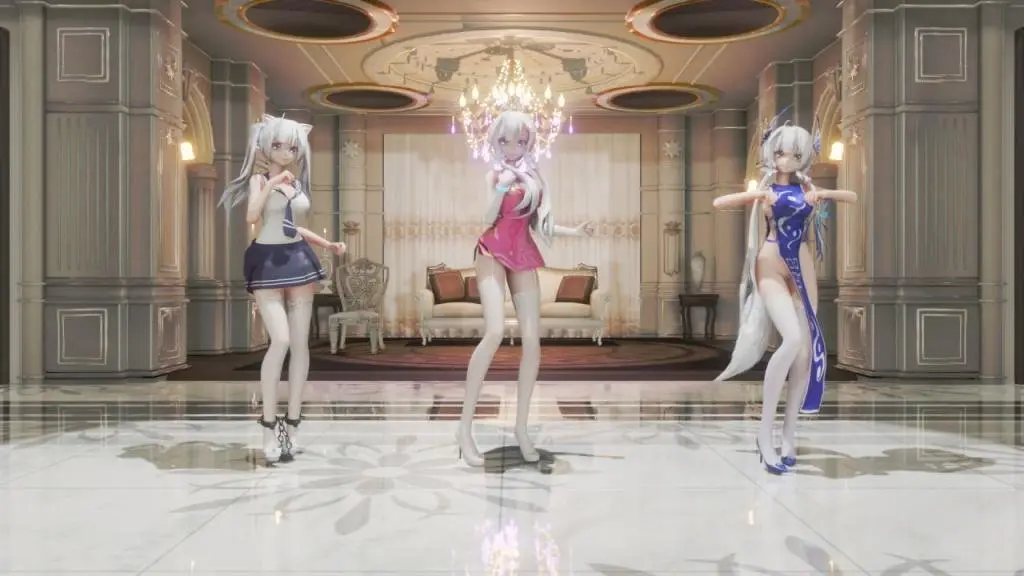 MMD05 汉服JK白丝三倍快乐！清纯学妹与光辉学姐的禁忌百合，白丝美腿缠绕，湿滑小穴互舔到潮吹