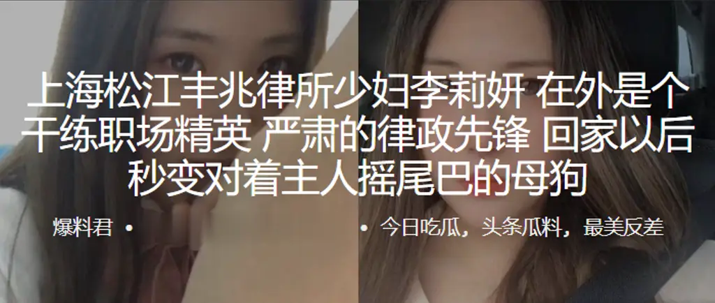 上海松江丰兆律所少妇李莉妍在外是个干练职场精英严肃的律政先锋回家以后秒变对着主人摇尾巴的母狗
