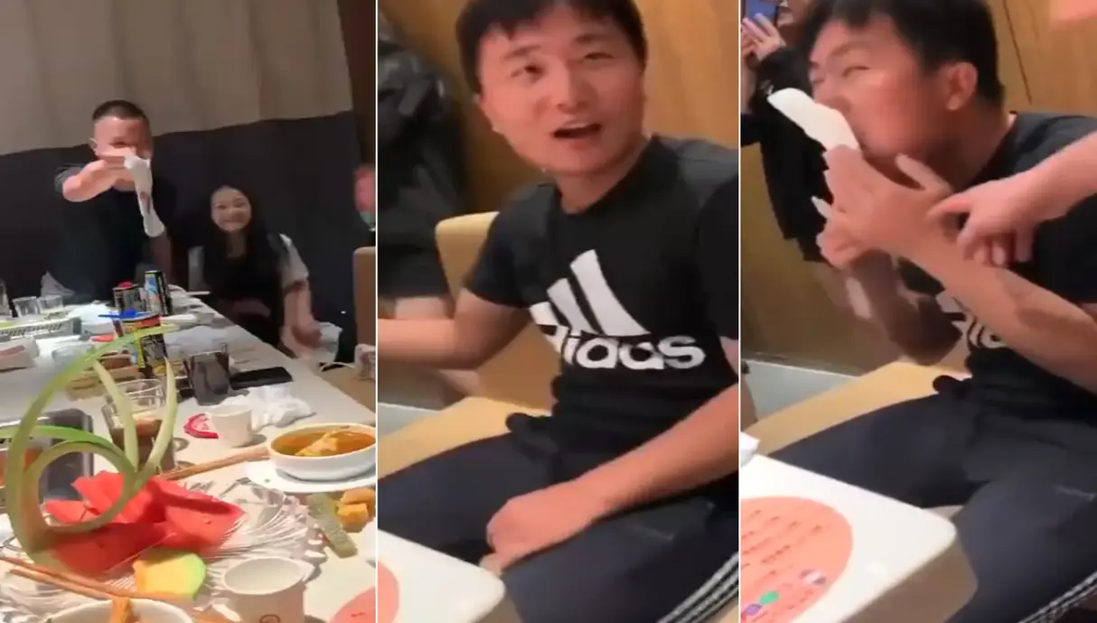 还是这个老哥牛逼，敢舔带血的姨妈巾的!